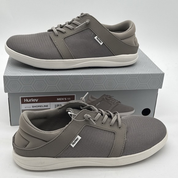 Hurley Mens Shoreline Slip On Lace Shoes Gray Size 11...